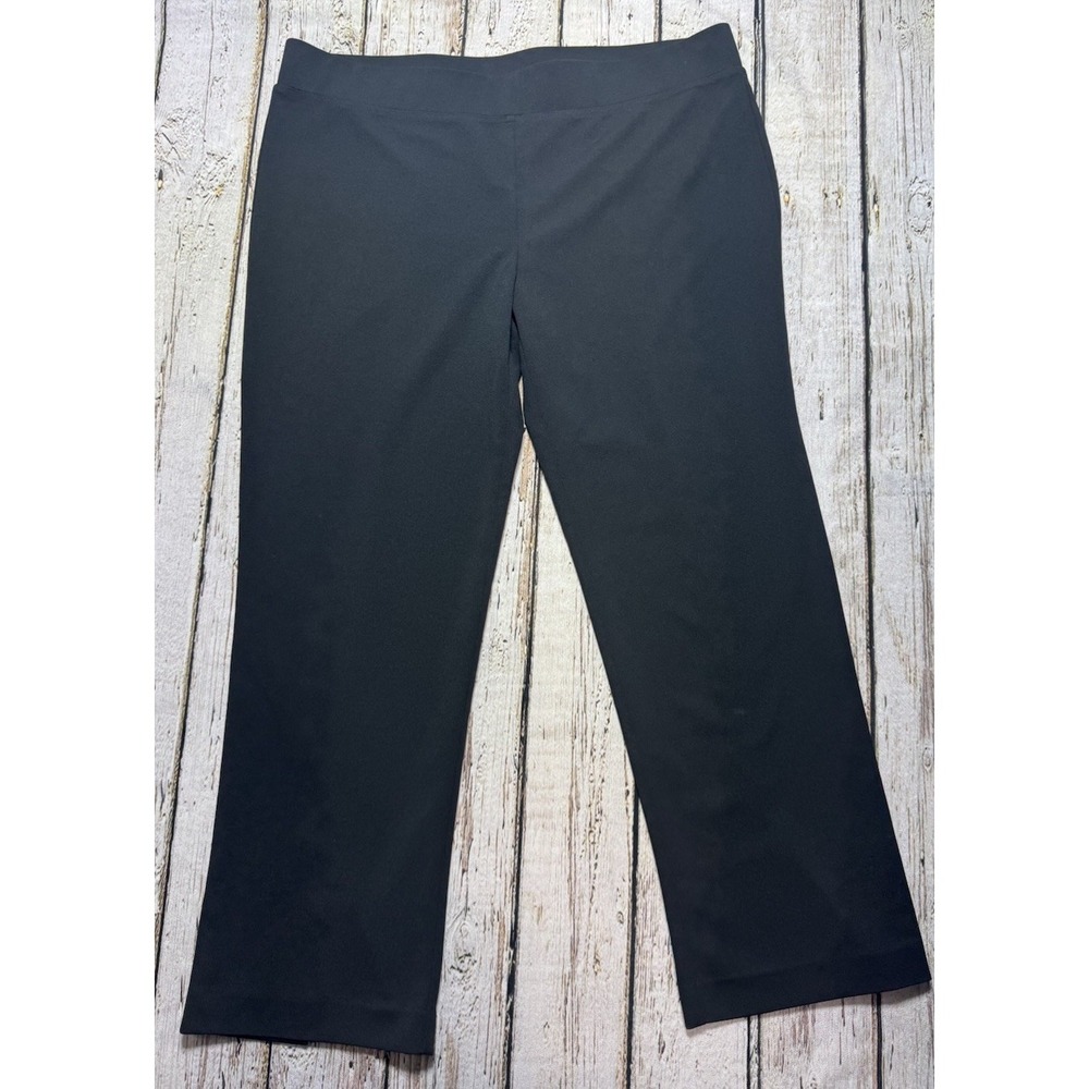 Ming Wang Pants Womens XL Black‎ Knit Pull On Dress Trousers Career Office Work